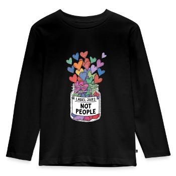 Étiquettes Pots Not People Pot Coeur - T-shirt manches longues Premium Enfant - noir - Devant - AI Model Kid Male (0cm)