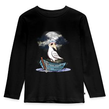 Halloween Möwe Möwen Boot Fährmann Boote - Kinder Premium Bio Langarmshirt - Schwarz - Vorne - AI Model Kid Male (0cm)