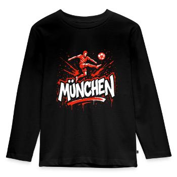 München Fußball Fan - Kinder Premium Bio Langarmshirt - Schwarz - Vorne - AI Model Kid Male (0cm)