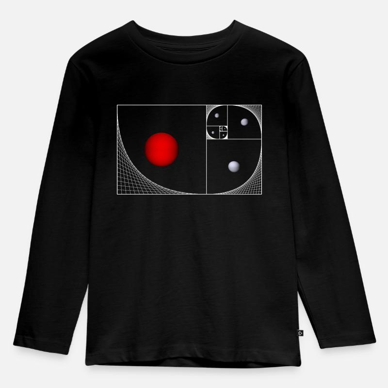 Fibonacci Schnecke - Kinder Premium Bio Langarmshirt - Schwarz