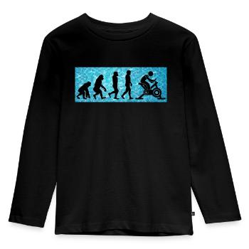 Aqua Cycling Schwimmbad Fitness Evolution - Kinder Premium Bio Langarmshirt - Schwarz - Vorne - AI Model Kid Male (0cm)