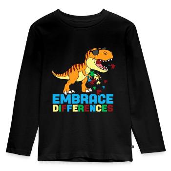 Embrace Differences - Kids' Premium Longsleeve Shirt - black - Front - AI Model Kid Male (0cm)