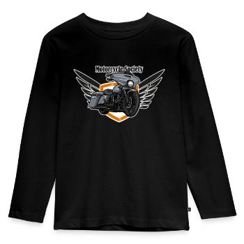 Chopper // Custom // Motorcycle - Kids' Premium Longsleeve Shirt - black - Front - AI Model Kid Male (0cm)