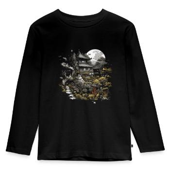 Bonsaï - Jardin Japonais - T-shirt manches longues Premium Enfant - noir - Devant - AI Model Kid Male (0cm)