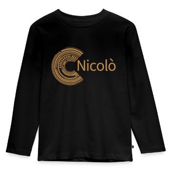 Pour Nicolò - T-shirt manches longues Premium Enfant - noir - Devant - AI Model Kid Male (0cm)