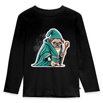 Zauberer - Kinder Premium Bio Langarmshirt - Schwarz - Vorne - AI Model Kid Male (0cm)