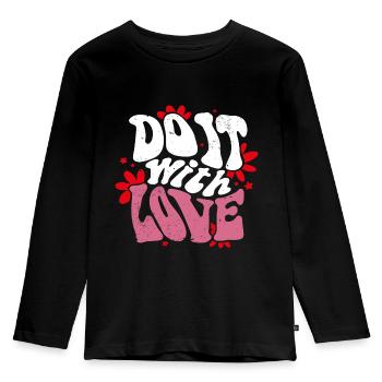 Do it with Love - Kinder Premium Bio Langarmshirt - Schwarz - Vorne - AI Model Kid Male (0cm)