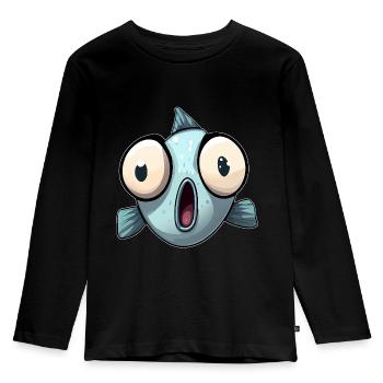 Fish Funny Gift Funshirt Gift Idea lusti - Kids' Premium Longsleeve Shirt - black - Front - AI Model Kid Male (0cm)
