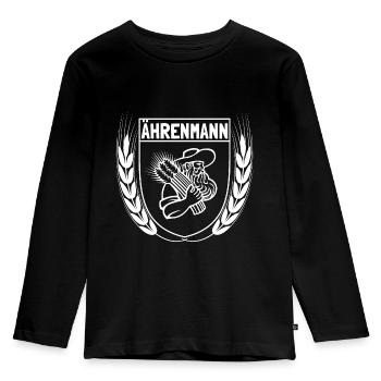 Ährenmann - Bauer - Landwirt - Lohner - Kinder Premium Bio Langarmshirt - Schwarz - Vorne - AI Model Kid Male (0cm)