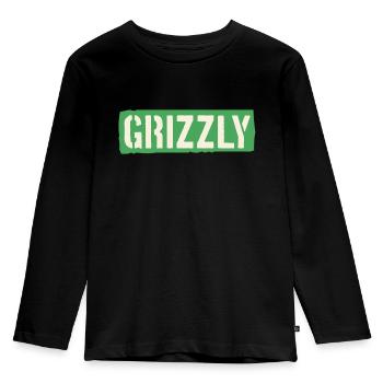 Grizzly Bär Slogan - Kinder Premium Bio Langarmshirt - Schwarz - Vorne - AI Model Kid Male (0cm)