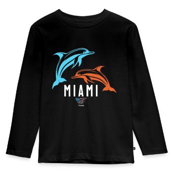 Miami - Kids' Premium Longsleeve Shirt - black - Front - AI Model Kid Male (0cm)