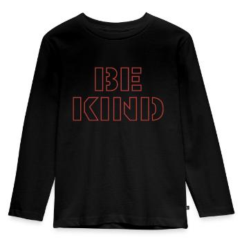 Be kind - Kinder Premium Bio Langarmshirt - Schwarz - Vorne - AI Model Kid Male (0cm)