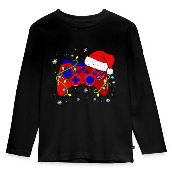Christmas Game Consoles - Kids' Premium Longsleeve Shirt - black - Front - AI Model Kid Male (0cm)