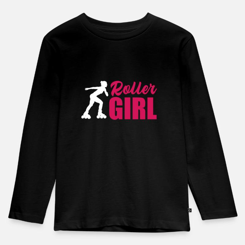 Inlineskater Inlineskating Inliner Rollerblades - Kinder Premium Bio Langarmshirt - Schwarz
