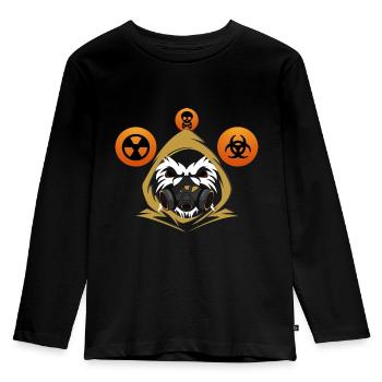 Mysterious creature with gas mask - Kids' Premium Longsleeve Shirt - black - Front - AI Model Kid Male (0cm)