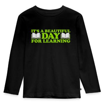 belle journée pour apprendre - T-shirt manches longues Premium Enfant - noir - Devant - AI Model Kid Male (0cm)