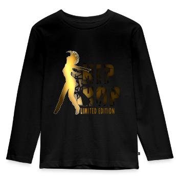 Beat Hip Hop bboy - Kinder Premium Bio Langarmshirt - Schwarz - Vorne - AI Model Kid Male (0cm)