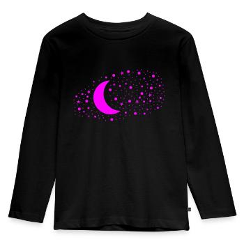 Moon and stars - Kids' Premium Longsleeve Shirt - black - Front - AI Model Kid Male (0cm)
