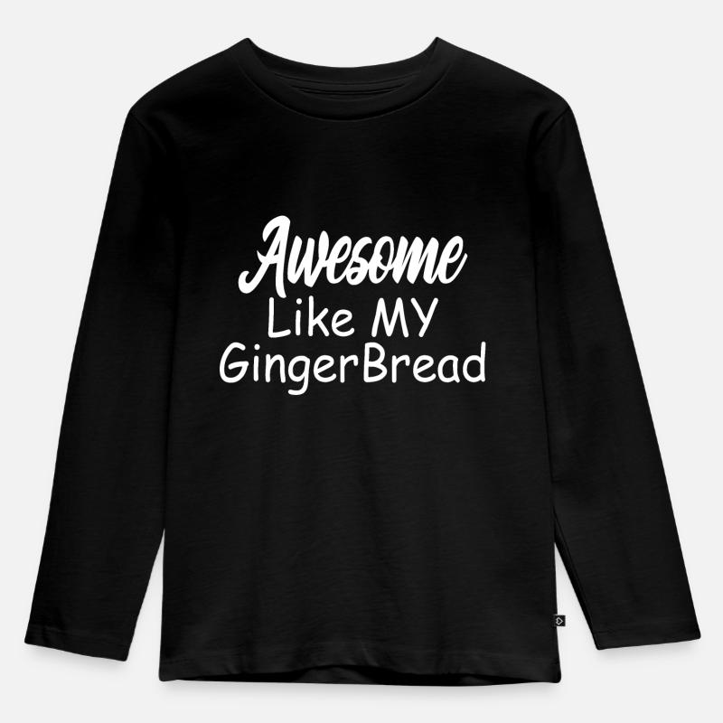 Awesome Like My Lebkuchenmann Kekse Geschenk 2024 - Kinder Premium Bio Langarmshirt - Schwarz