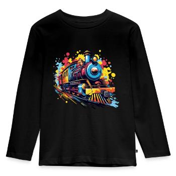 Train coloré - T-shirt manches longues Premium Enfant - noir - Devant - AI Model Kid Male (0cm)
