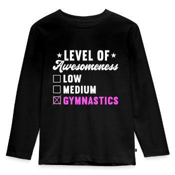 Akrobat Turner Gymnastik Turnen Tumbling - Kinder Premium Bio Langarmshirt - Schwarz - Vorne - AI Model Kid Male (0cm)