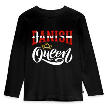 Danish Queen Denmark Danish Denmark Flag - Kids' Premium Longsleeve Shirt - black - Front - AI Model Kid Male (0cm)