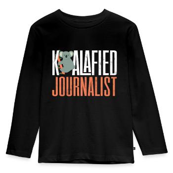 Journalist Journalism Koalafied Journalist - Kids' Premium Longsleeve Shirt - black - Front - AI Model Kid Male (0cm)