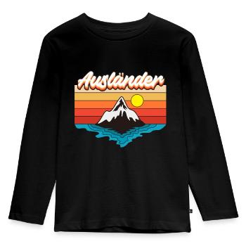 Sunset Ausländer - Kinder Premium Bio Langarmshirt - Schwarz - Vorne - AI Model Kid Male (0cm)