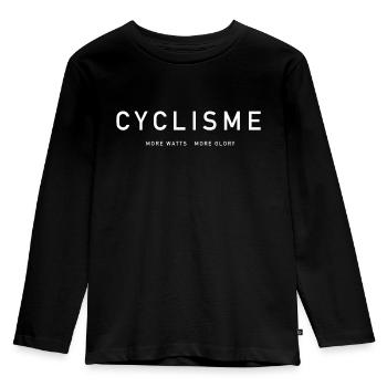 Rennrad, Crosser, Mountainbike, Gravel, Downhill - Kinder Premium Bio Langarmshirt - Schwarz - Vorne - AI Model Kid Male (0cm)