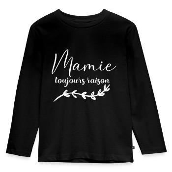 Mamie toujours raison - T-shirt manches longues Premium Enfant - noir - Devant - AI Model Kid Male (0cm)