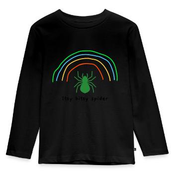 Itsy Bitsy Spider (schwarzer Text) - Kinder Premium Bio Langarmshirt - Schwarz - Vorne - AI Model Kid Male (0cm)