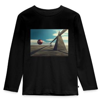 Surreal 3D design - Kids' Premium Longsleeve Shirt - black - Front - AI Model Kid Male (0cm)