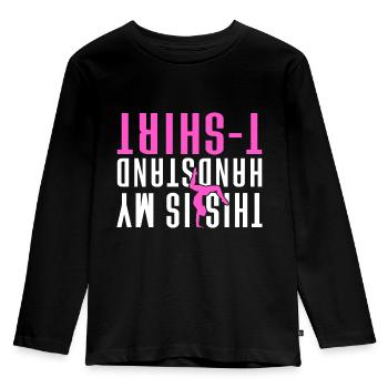 Akrobat Turner Gymnastik Turnen Tumbling - Kinder Premium Bio Langarmshirt - Schwarz - Vorne - AI Model Kid Male (0cm)