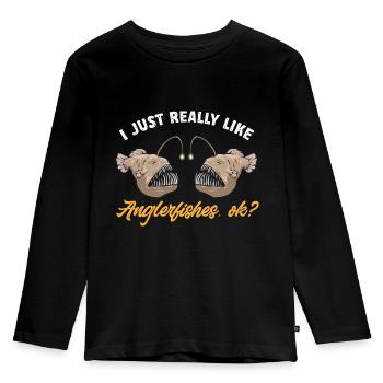 Frogfish Deep Sea Angler Angler Fish - Kids' Premium Longsleeve Shirt - black - Front - AI Model Kid Male (0cm)