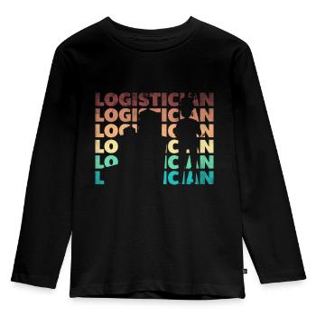 Logistics Logistician Silhouette - Kids' Premium Longsleeve Shirt - black - Front - AI Model Kid Male (0cm)