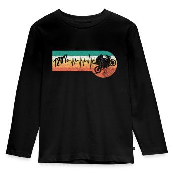 Machine de course de motocycliste à rythme cardiaque moto - T-shirt manches longues Premium Enfant - noir - Devant - AI Model Kid Male (0cm)