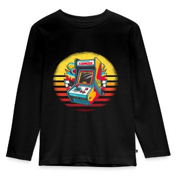 Retro Arcade Game Videospiel für Gamer - Kinder Premium Bio Langarmshirt - Schwarz - Vorne - AI Model Kid Male (0cm)