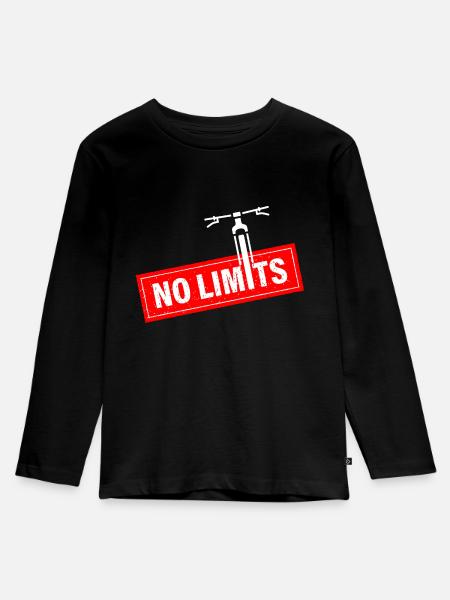 No limits - Kinder Premium Bio Langarmshirt - Schwarz
