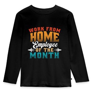Von Zu Hause Aus Arbeiten - Mitarbeiter Des Monats - Kinder Premium Bio Langarmshirt - Schwarz - Vorne - AI Model Kid Male (0cm)