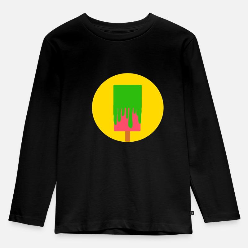 Eis am Stiel Popsicle - Kinder Premium Bio Langarmshirt - Schwarz