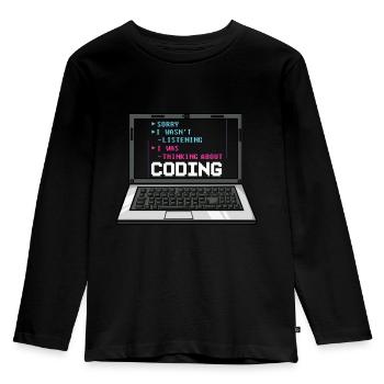 Programmeur Programmation Ordinateur Développeur Pc - T-shirt manches longues Premium Enfant - noir - Devant - AI Model Kid Male (0cm)