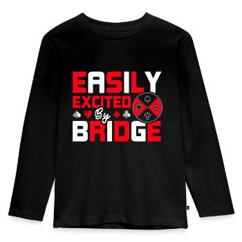 Slightly excited by bridge - Kids' Premium Longsleeve Shirt - black - Front - AI Model Kid Male (0cm)