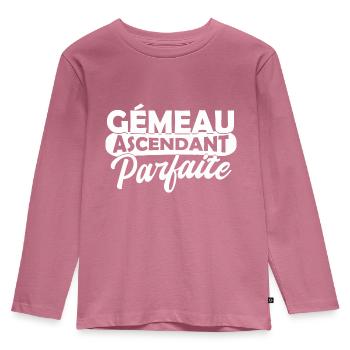gémeau ascendant parfaite / signe du zodiaque - T-shirt manches longues Premium Enfant - mauve - Devant - AI Model Kid Female (0cm)