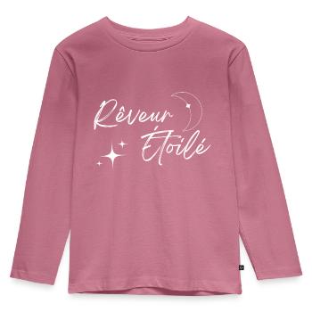 Rêveur étoilé - T-shirt manches longues Premium Enfant - mauve - Devant - AI Model Kid Female (0cm)