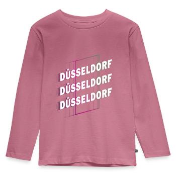 Dusseldorf Germany City Font Skyline - Kids' Premium Longsleeve Shirt - mauve - Front - AI Model Kid Female (0cm)