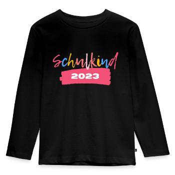 Schulkind 2023 T-Shirt Einschulung - Kinder Premium Bio Langarmshirt - Schwarz - Vorne - AI Model Kid Male (0cm)