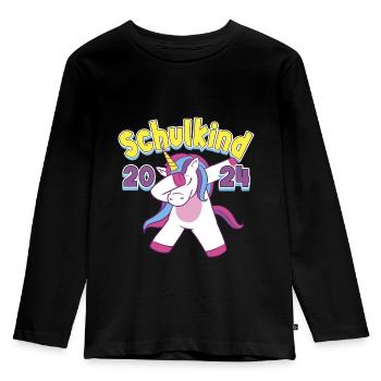 School Child 2024 Unicorn School School Student - Kids' Premium Longsleeve Shirt - black - Front - AI Model Kid Male (0cm)