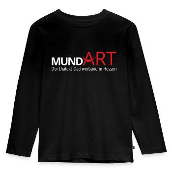 MundArt - Der Dialekt Dachverband in Hessen - Kinder Premium Bio Langarmshirt - Schwarz - Vorne - AI Model Kid Male (0cm)