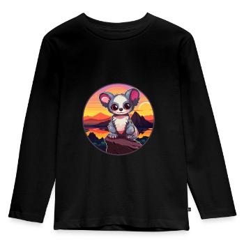 Aye Aye Colorful Watercolor Cartoon Kawaii Animal - Kids' Premium Longsleeve Shirt - black - Front - AI Model Kid Male (0cm)