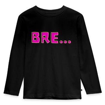 Bre… - Kinder Premium Bio Langarmshirt - Schwarz - Vorne - AI Model Kid Male (0cm)